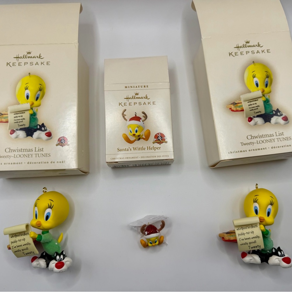 Tweety Bird Hallmark Keepsake Ornament Lot (3 Total)